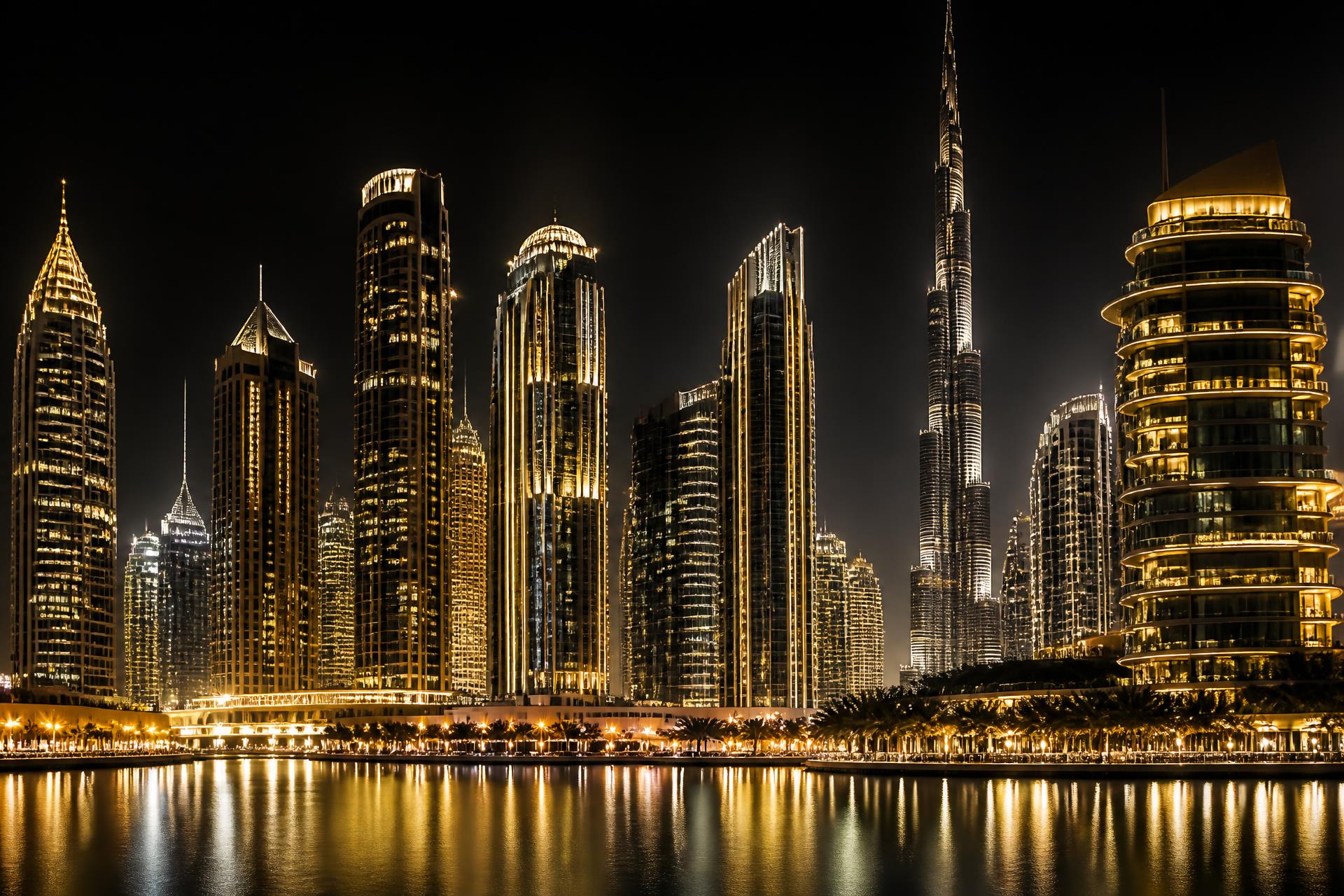 Luxury cityscape at night